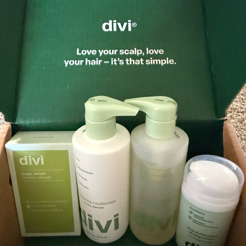 Divi HairCare Set with Volumizing Shampoo+Conditioner, Scalp Serum+Styling Cream